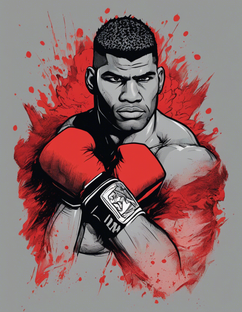Alistair Overeem red and grey portrait, wearing red gloves