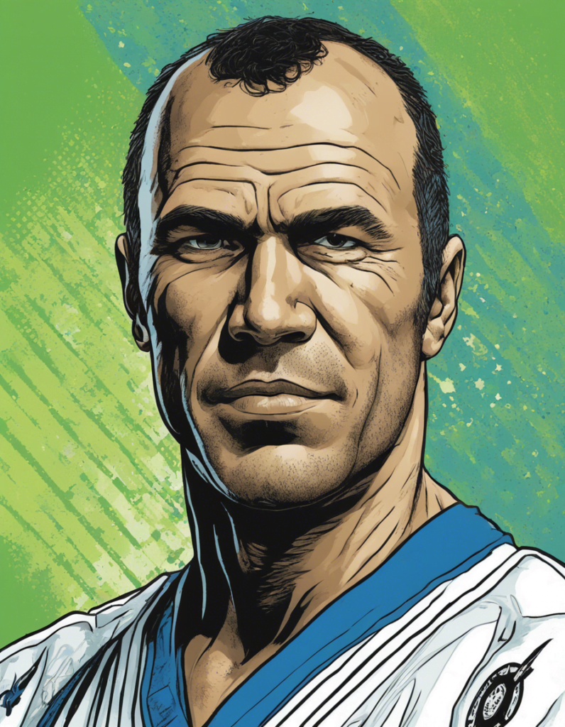 Royce Gracie blue and green portrait