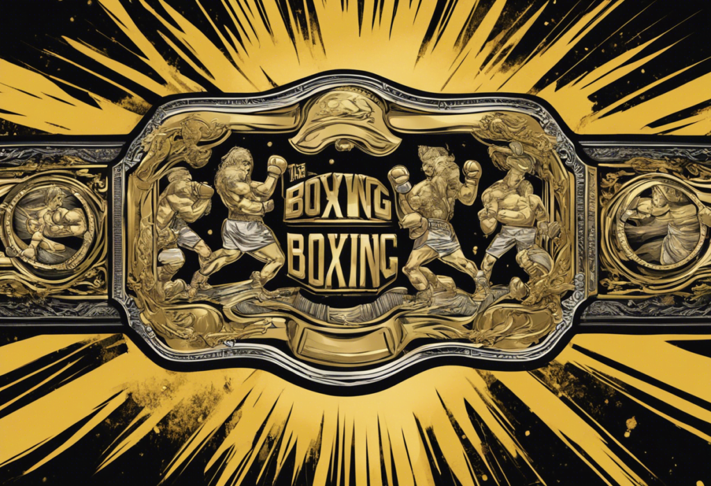 Boxing belt with golden and black background