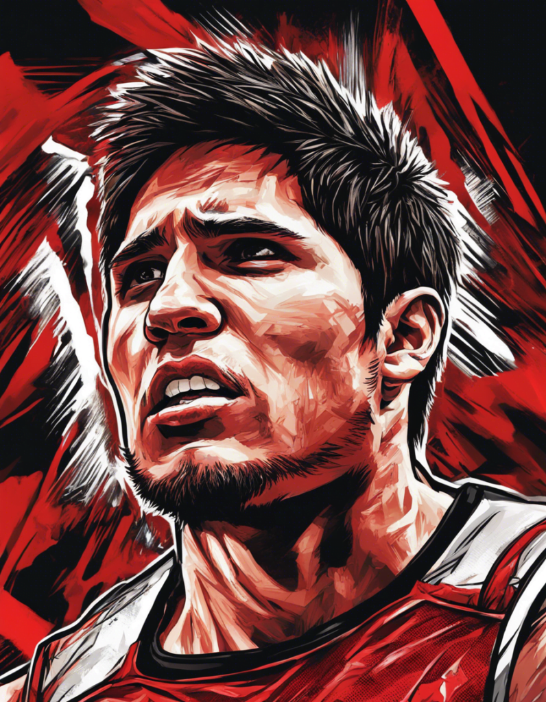 Henry Cejudo red and black comic illustrated portrait
