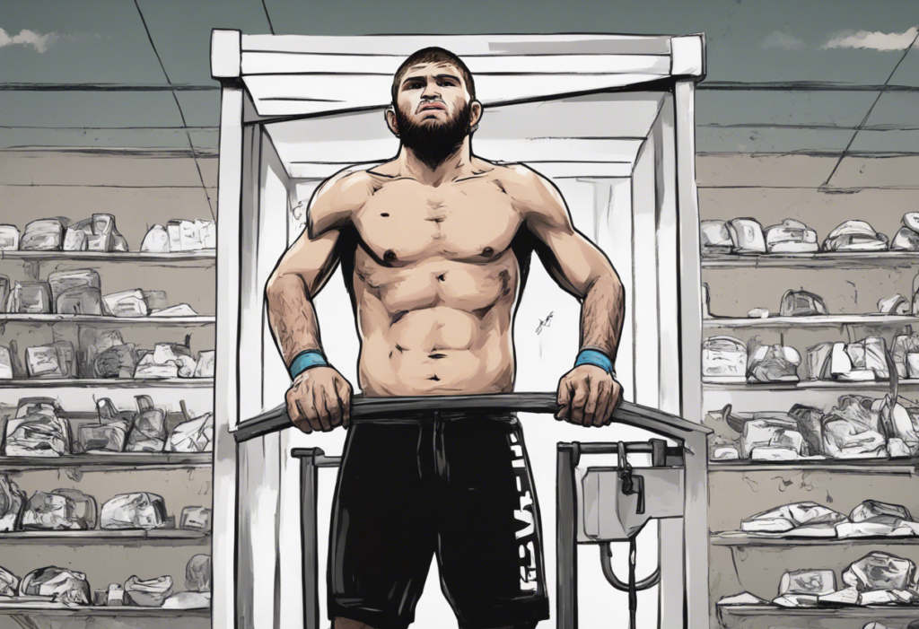 khabib nurmagomedov weighting in for the upcoming fight