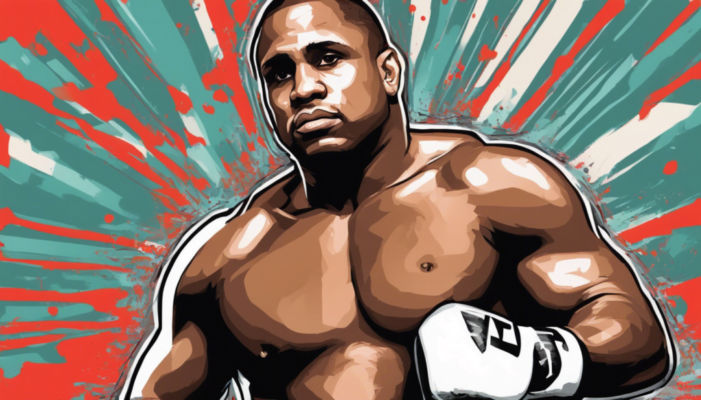 Daniel Cormier red and green stripped background