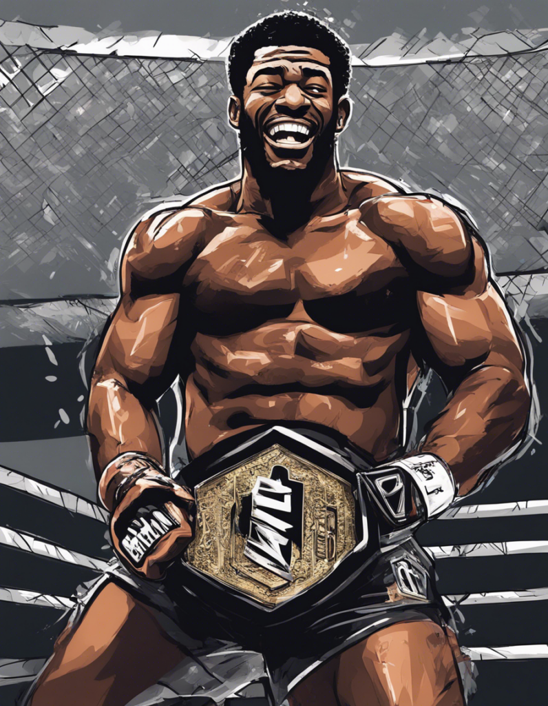 Aljamain Sterling after winning a championship fight