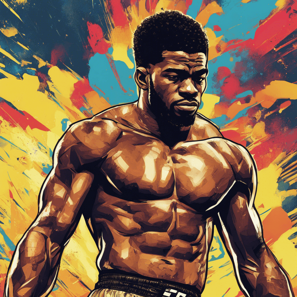 Aljamain Sterling's portrait, shiny background