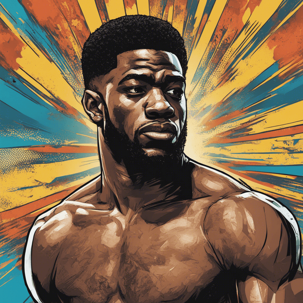 Aljamain Sterling's portrait, shiny background