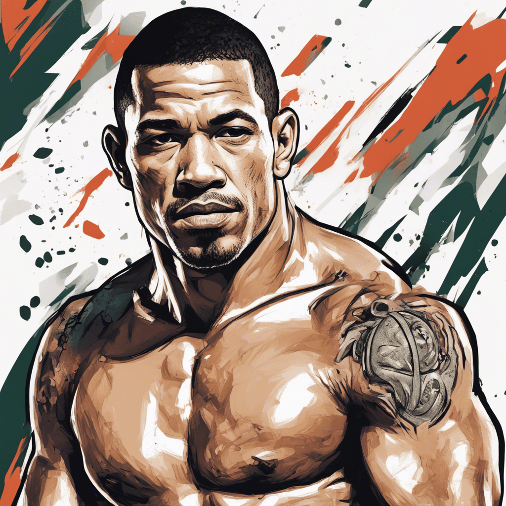 Jose Aldo portrait, white, black and red background