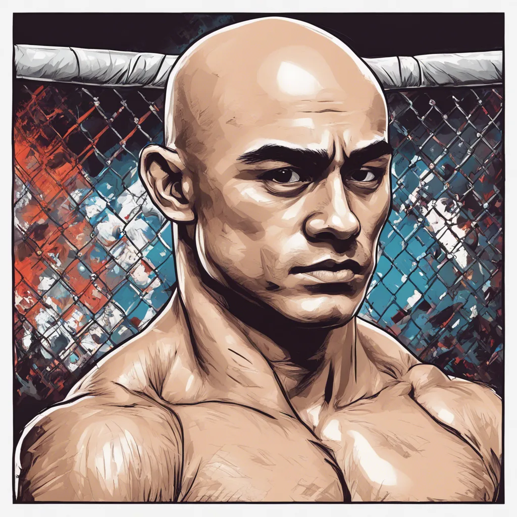 Marlon Moraes's portrait, in an UFC cage