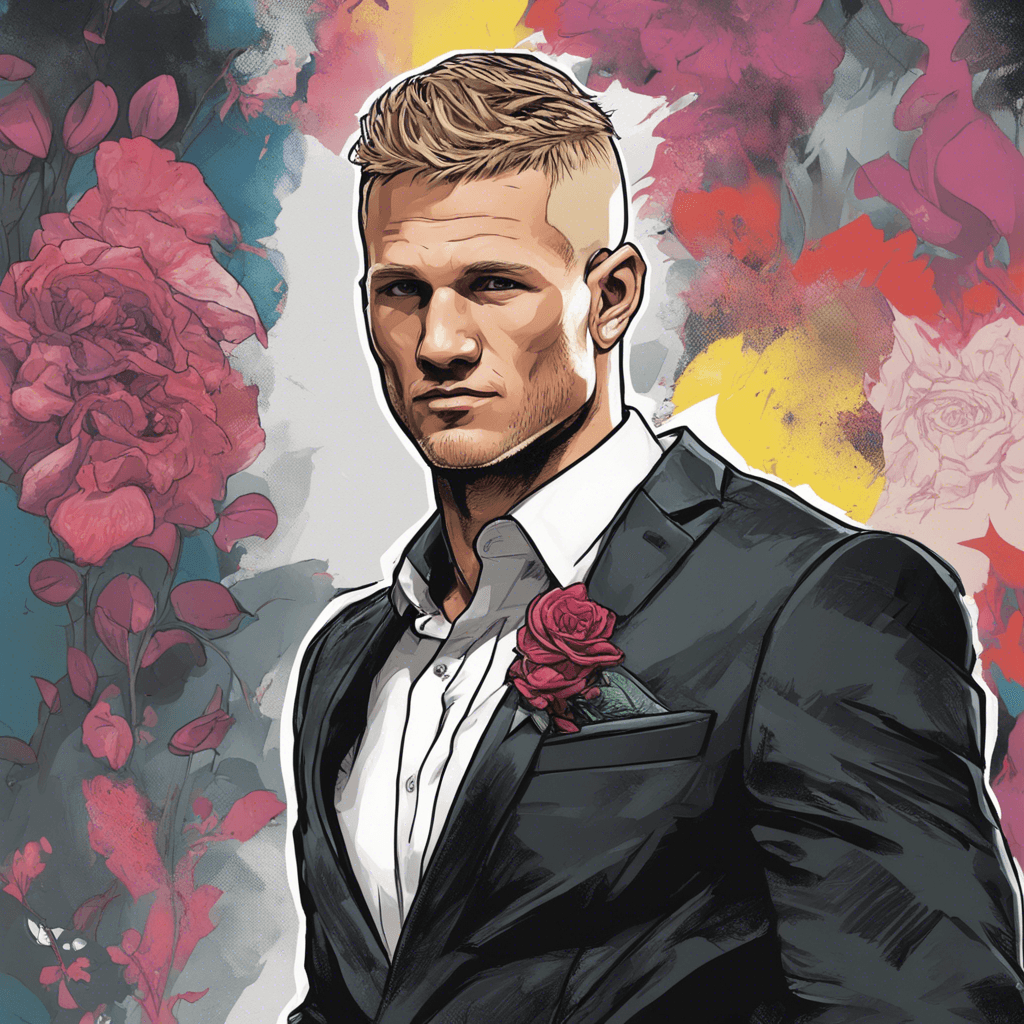 TJ Dillashaw in his wedding suit, portrait