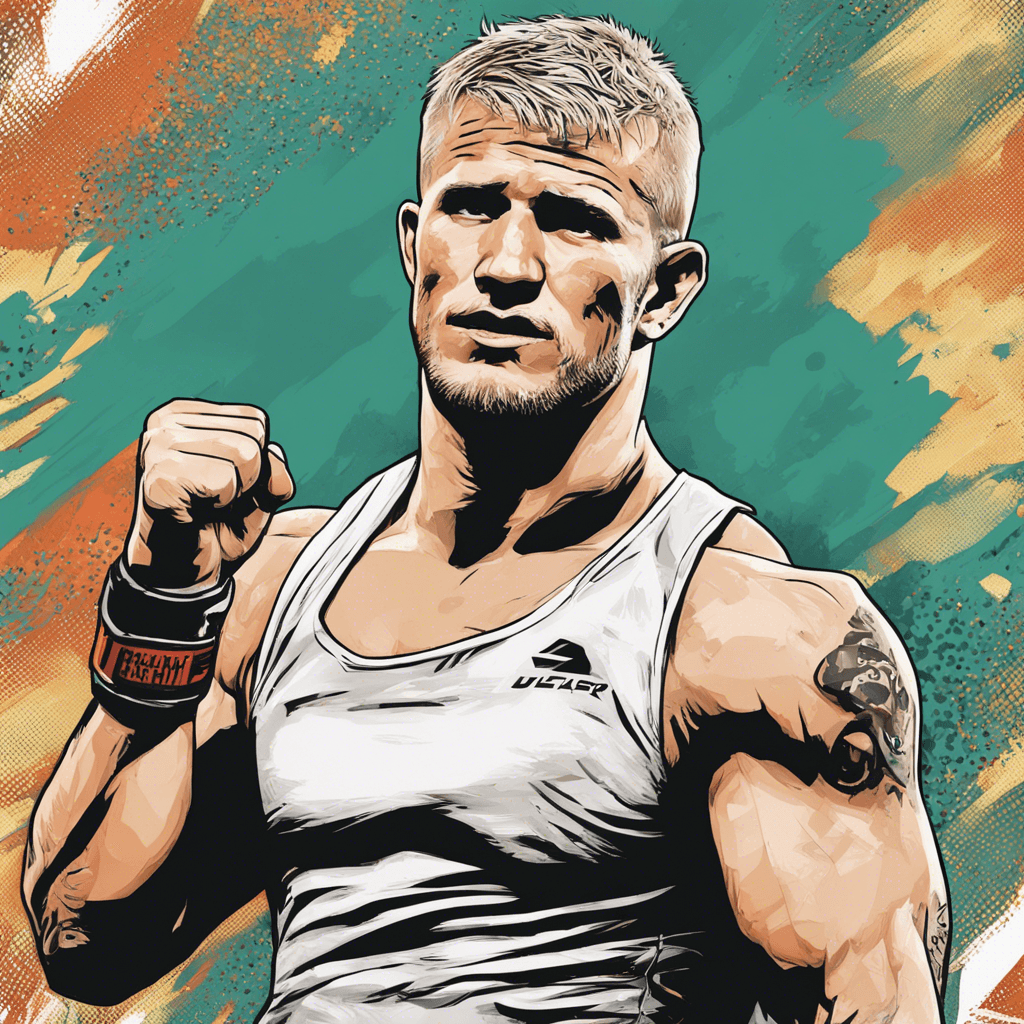 TJ Dillashaw's portrait, shiny background