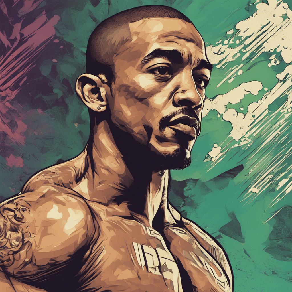 Jose Aldo's portrait, shiny background