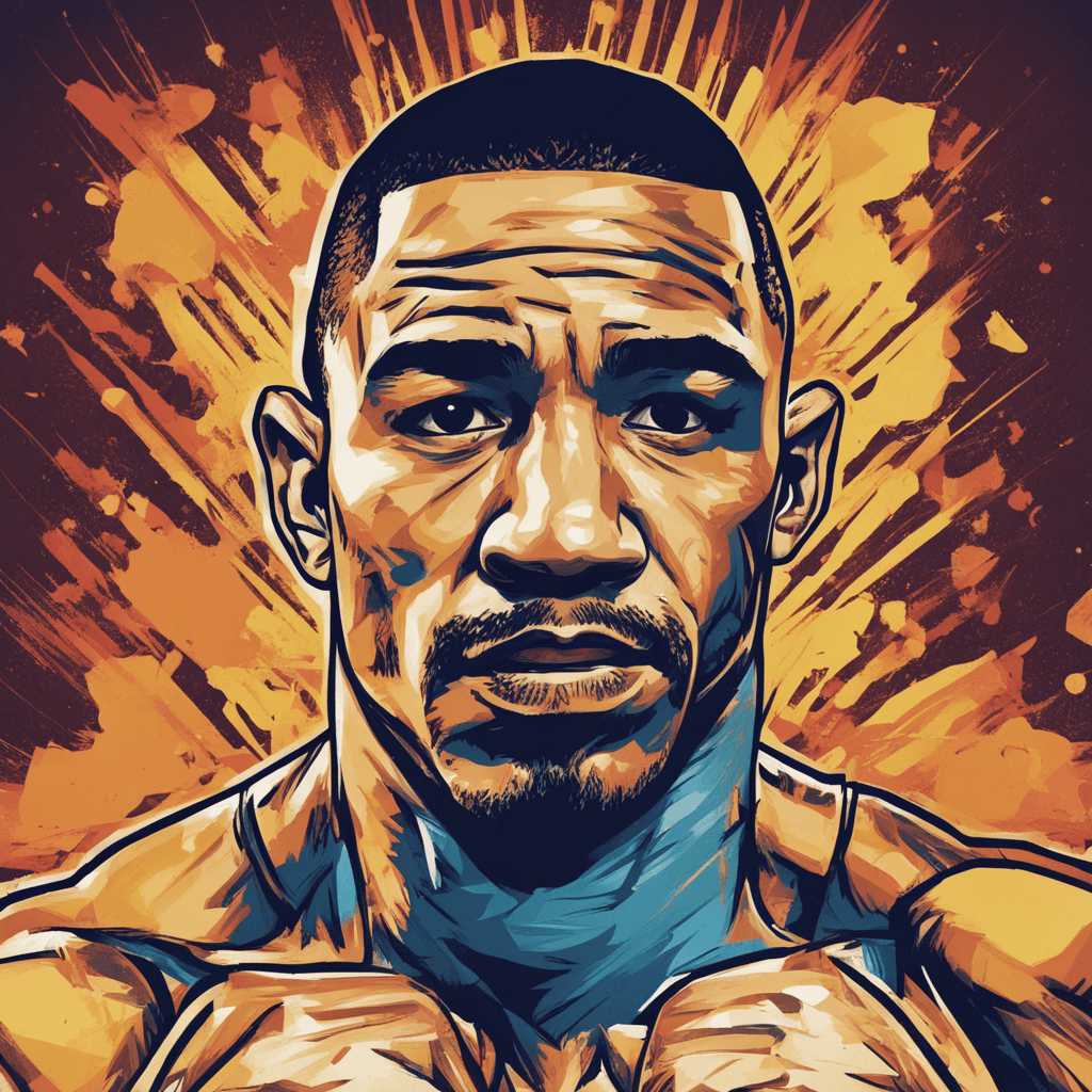 jose aldo's portrait, shiny background