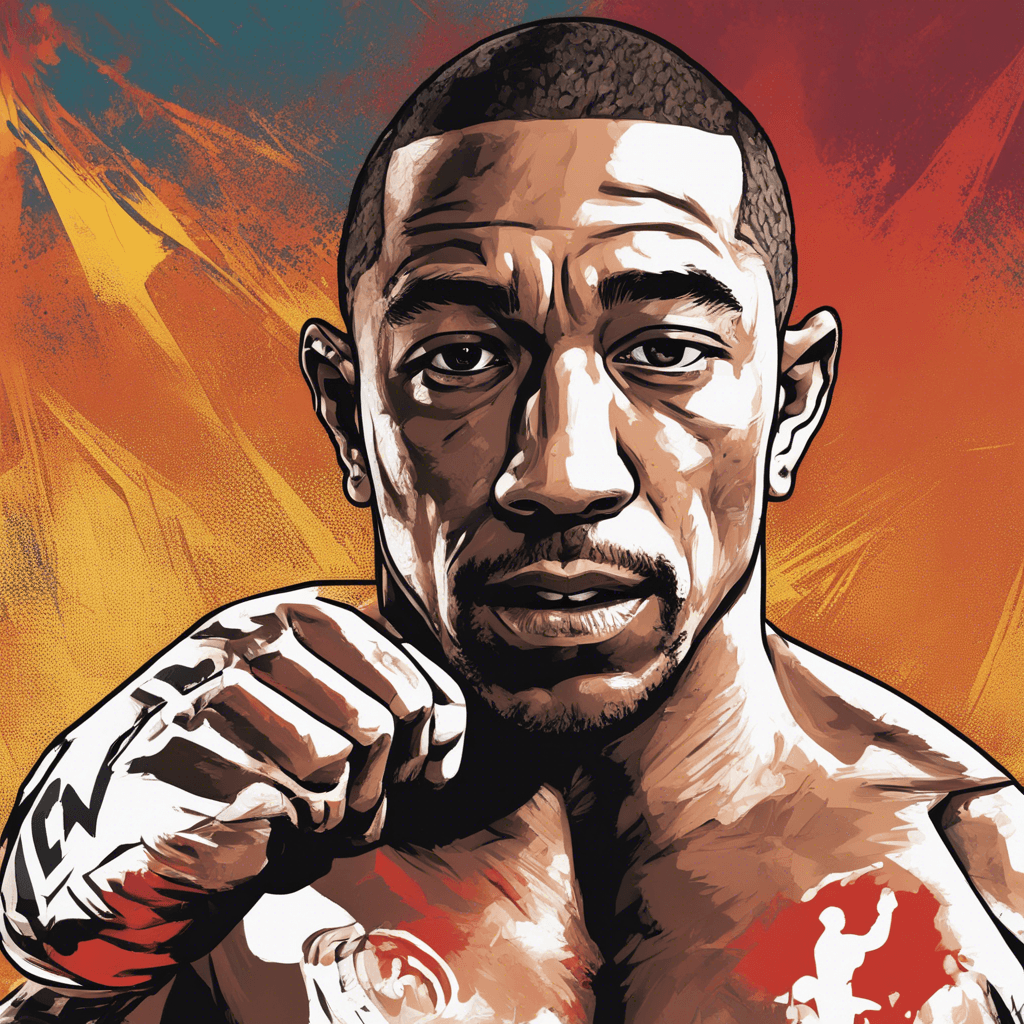 jose aldo's portrait, shiny background