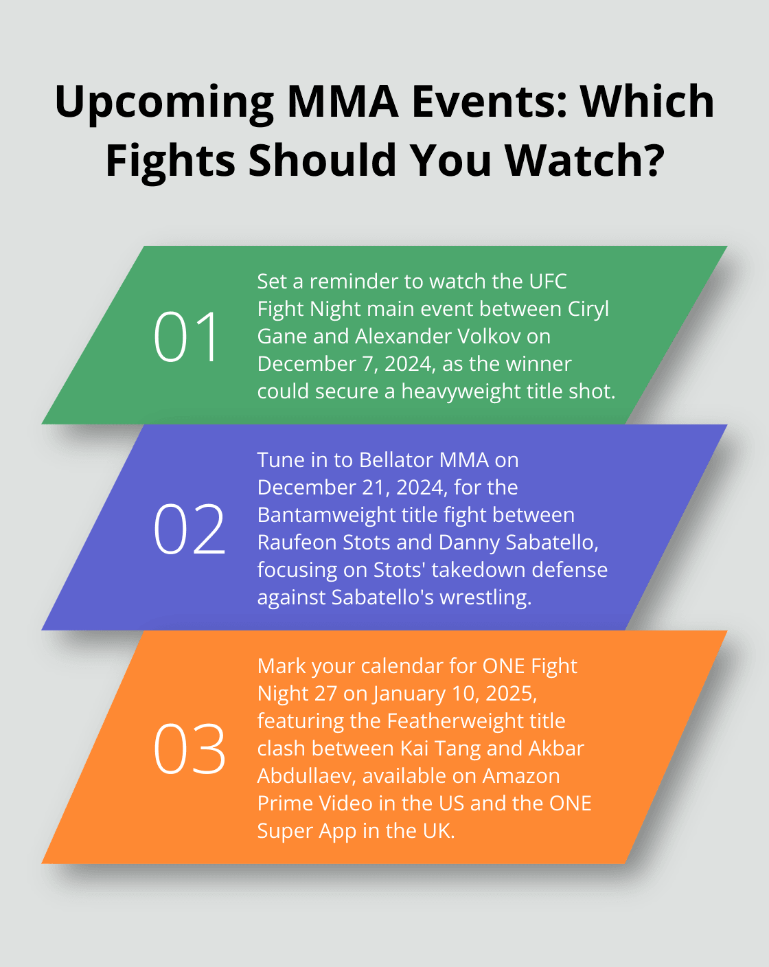 Infographic: Upcoming MMA Events: Which Fights Should You Watch?